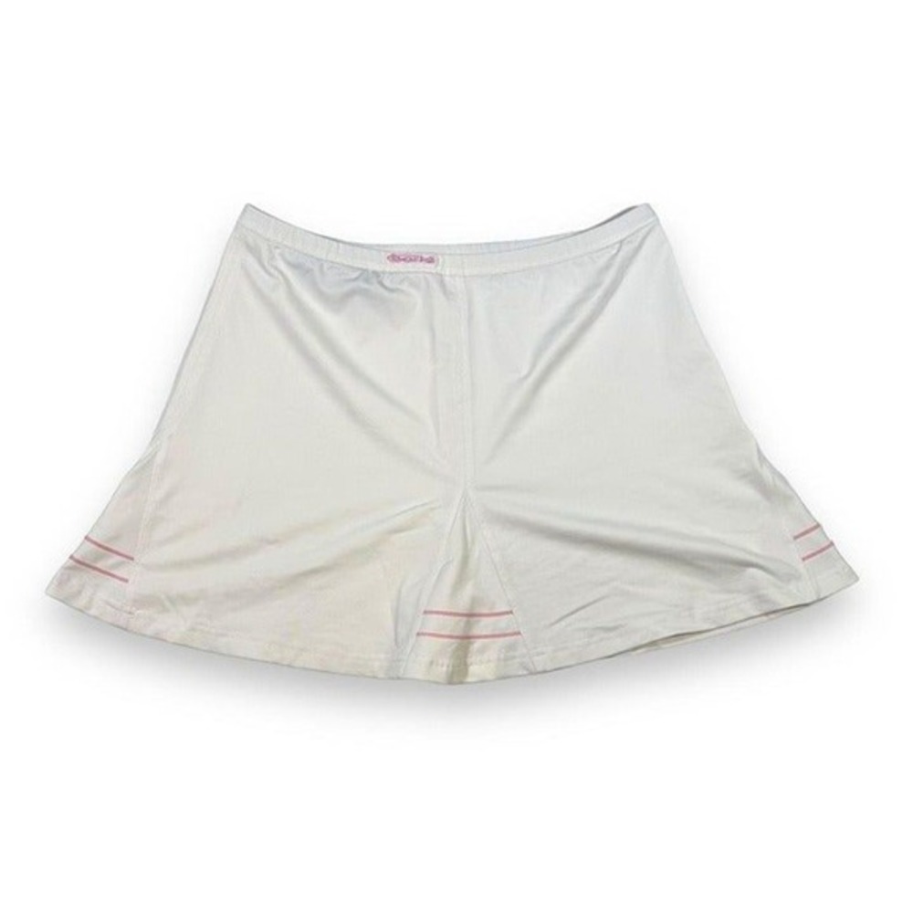 EUC Y2K Bolle‎ Pink Striped Athletic Tennis Mini Skirt Womens Small White